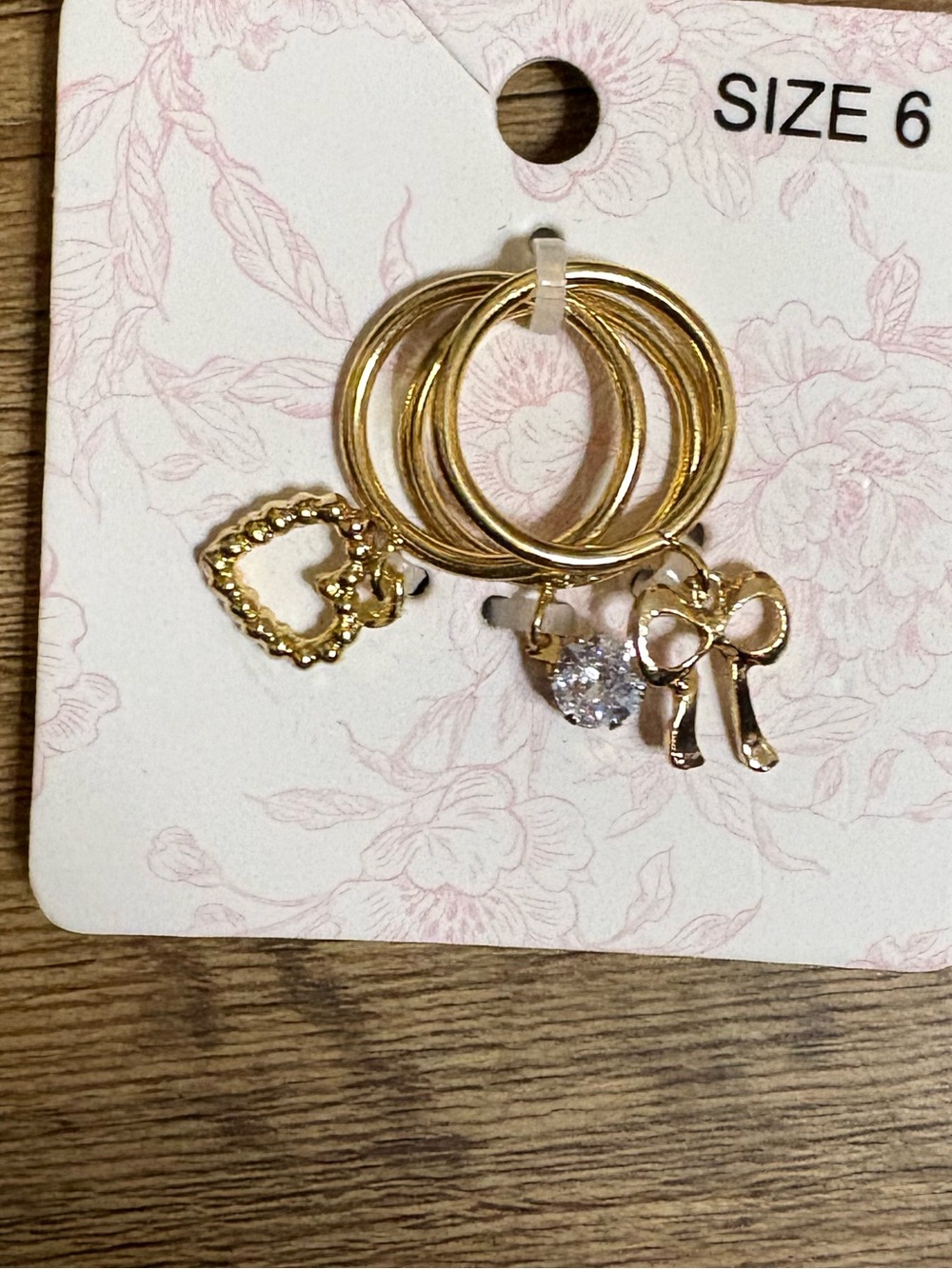 Stackable Charm Rings Size 6
